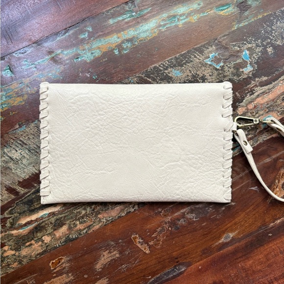 Hand Painted Bee Cream Wristlet - Picture 5 of 11